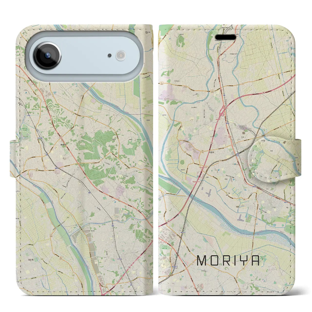 【守谷（茨城県）】地図柄iPhoneケース（手帳タイプ）