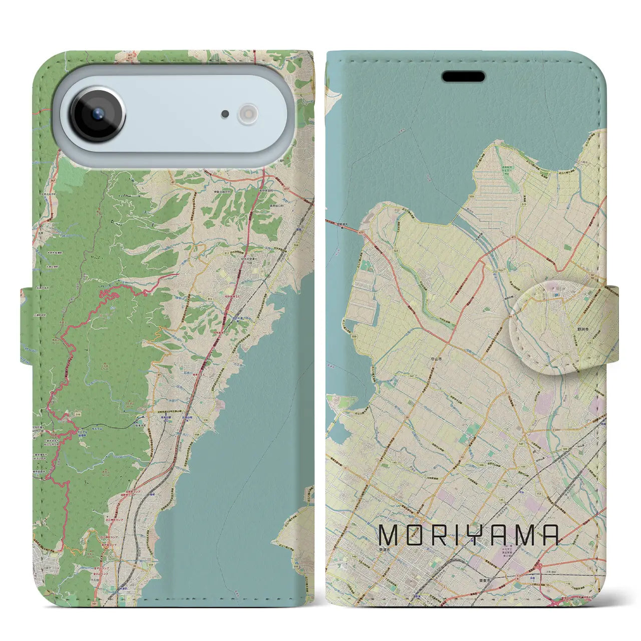 【守山（滋賀県）】地図柄iPhoneケース（手帳タイプ）