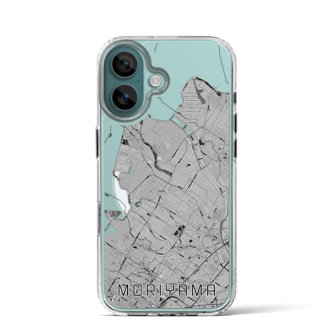【守山（滋賀県）】地図柄iPhoneケース（MagSafeタイプ）モノトーン・iPhone 16 Pro 用
