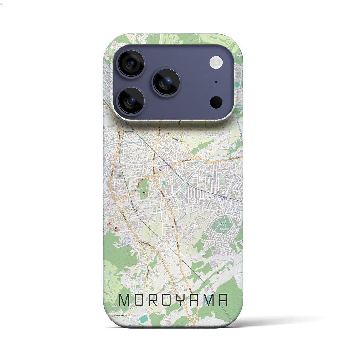 【毛呂山(埼玉県)】地図柄iPhoneケース(バックカバータイプ)ブラック・iPhone 17 Pro Max 用
