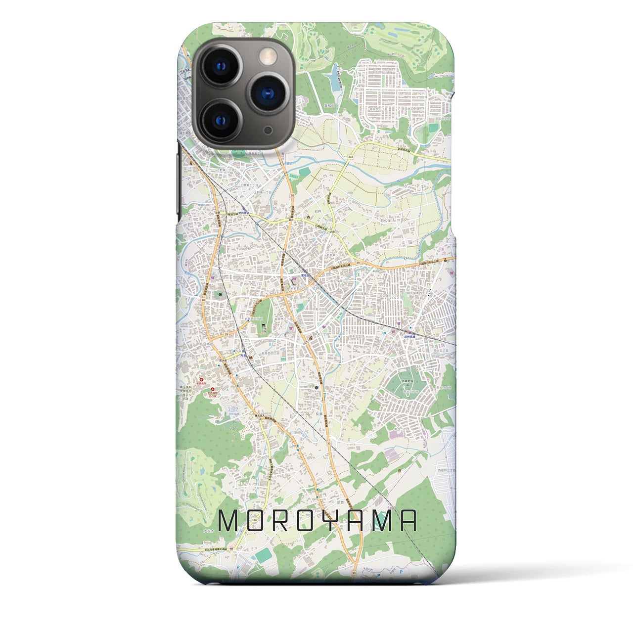【毛呂山（埼玉県）】地図柄iPhoneケース（バックカバータイプ）