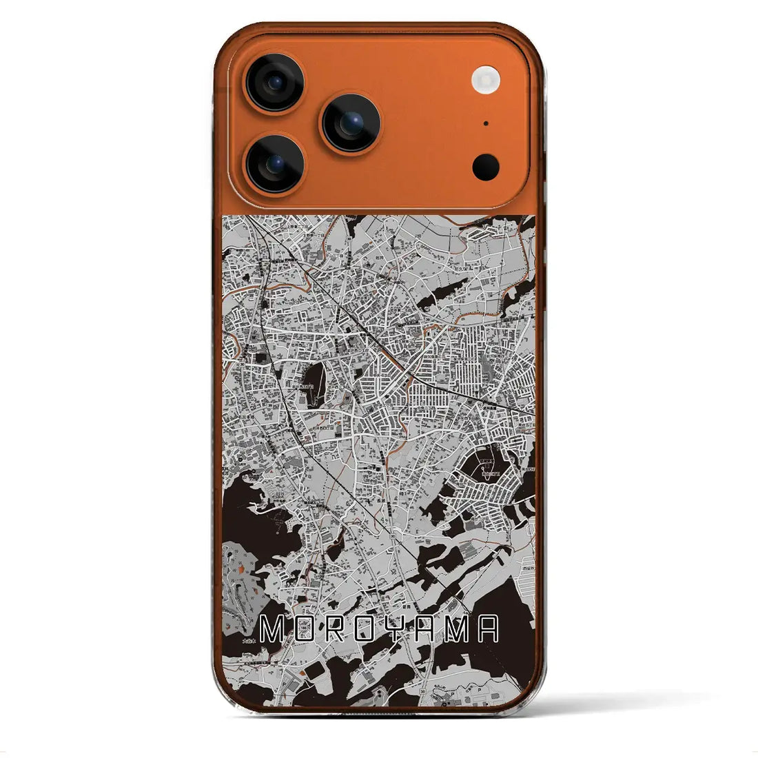 【毛呂山(埼玉県)】地図柄iPhoneケース(クリアタイプ)モノトーン・iPhone 17 Pro Max 用