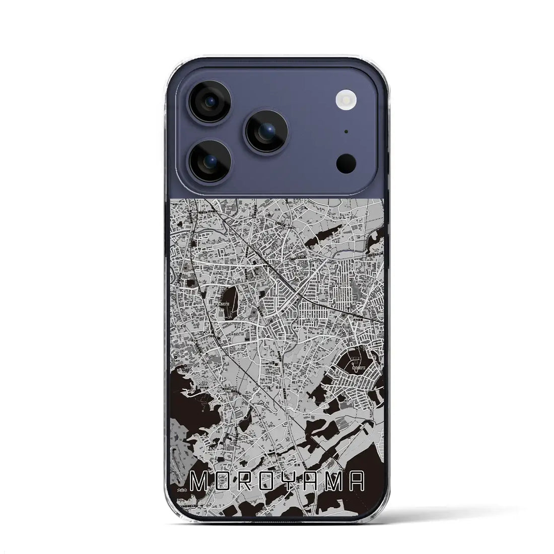 【毛呂山(埼玉県)】地図柄iPhoneケース(クリアタイプ)モノトーン・iPhone 17 Pro Max 用