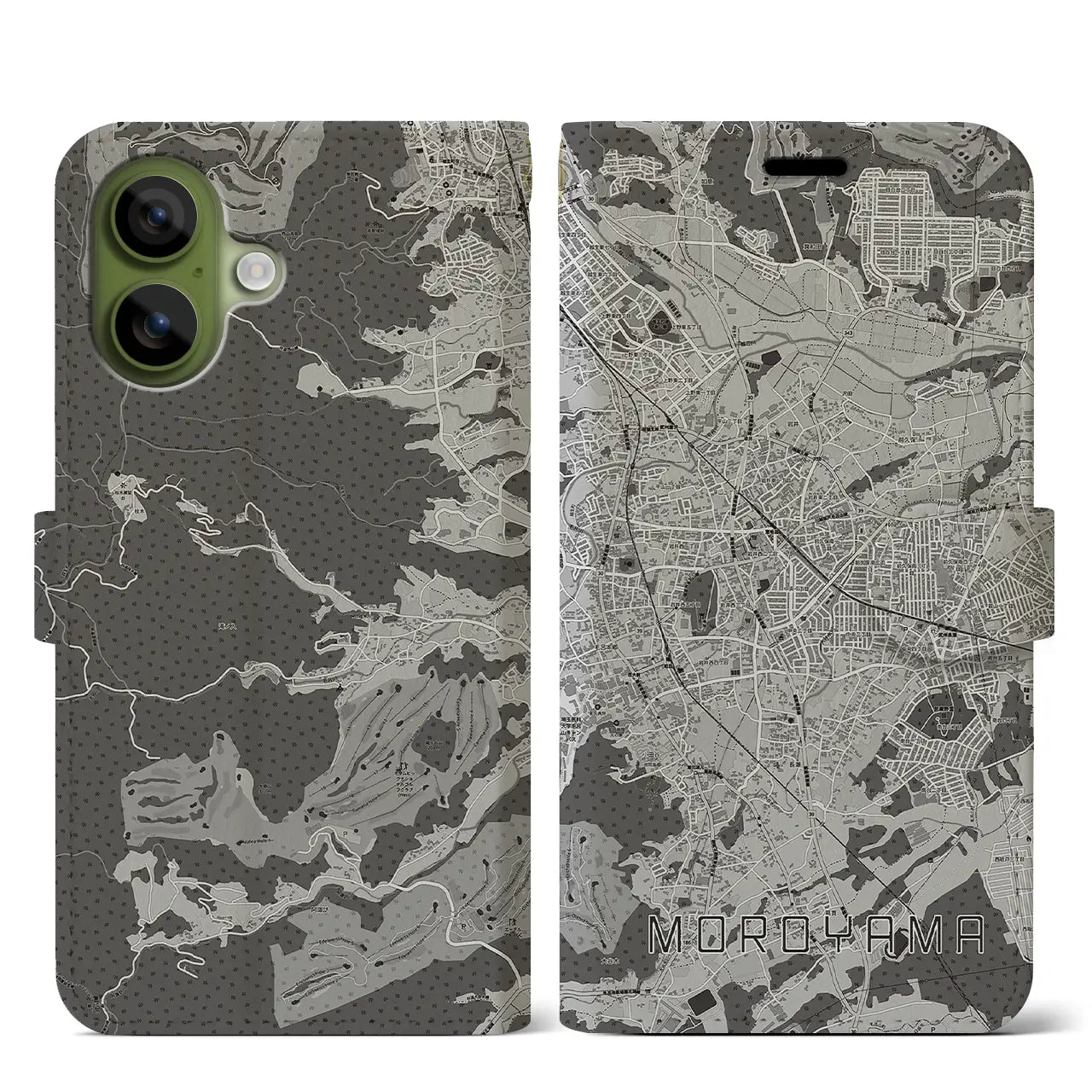 【毛呂山（埼玉県）】地図柄iPhoneケース（手帳タイプ）