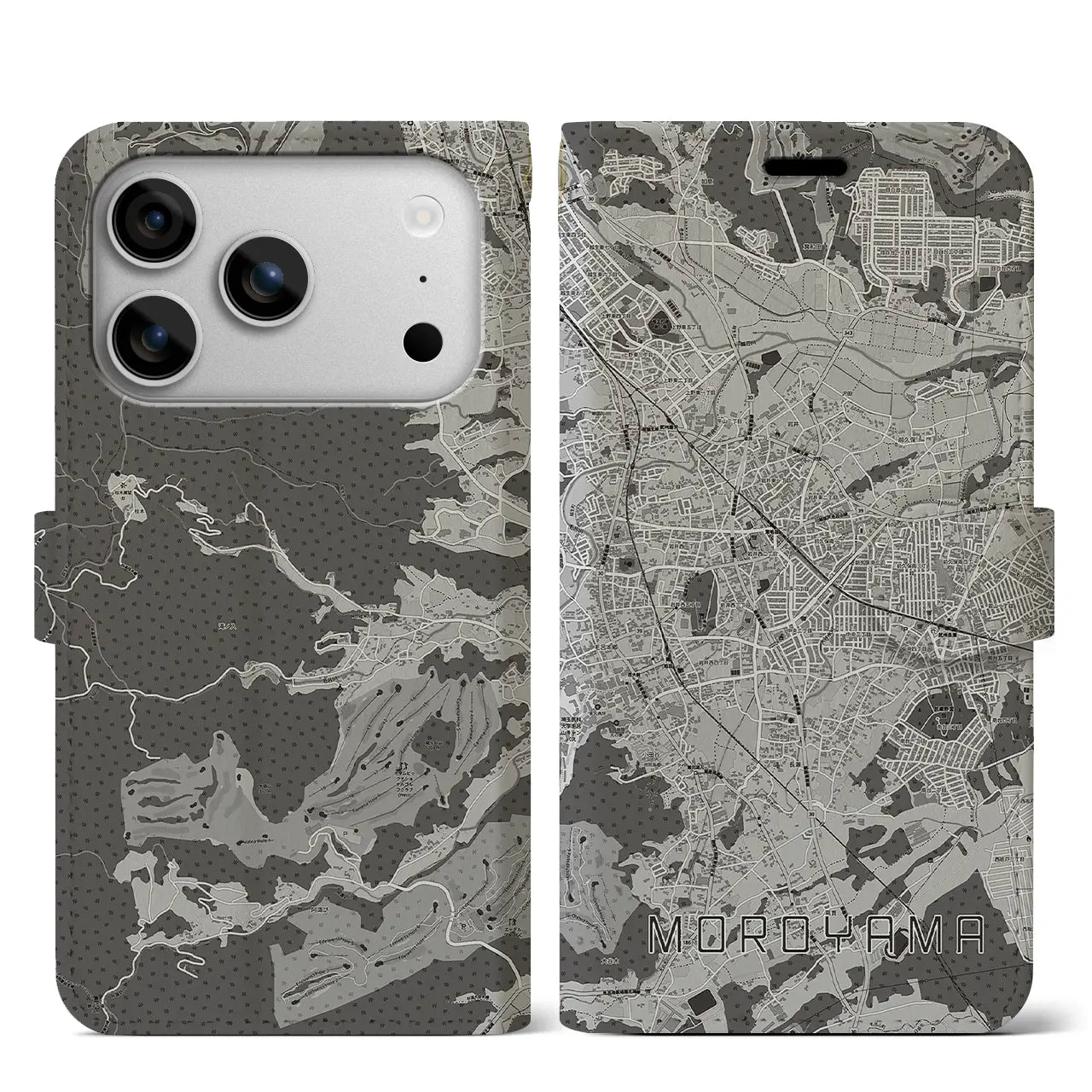 【毛呂山（埼玉県）】地図柄iPhoneケース（手帳タイプ）