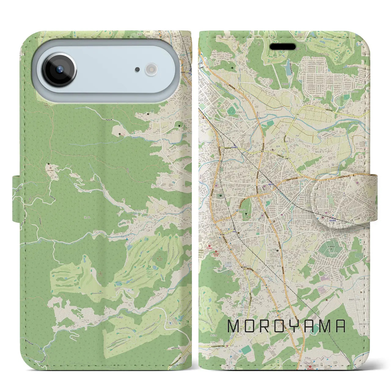 【毛呂山（埼玉県）】地図柄iPhoneケース（手帳タイプ）