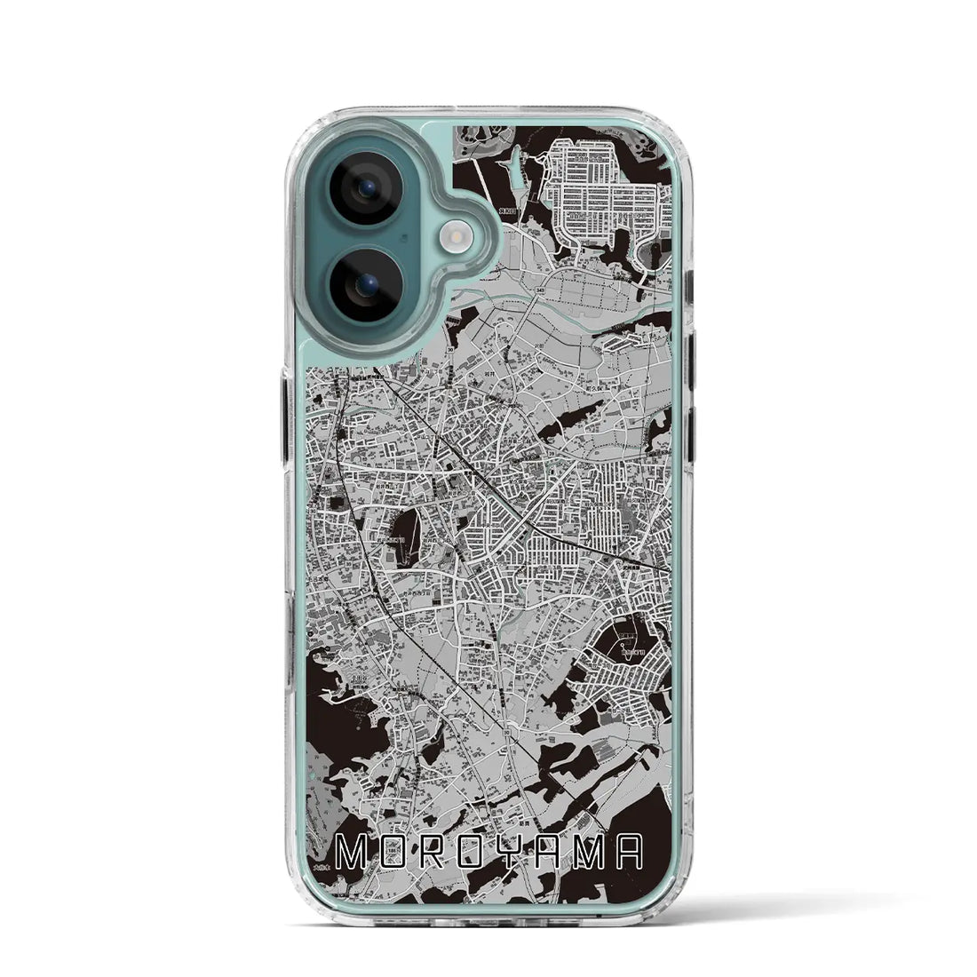【毛呂山（埼玉県）】地図柄iPhoneケース（MagSafeタイプ）モノトーン・iPhone 16 Pro 用