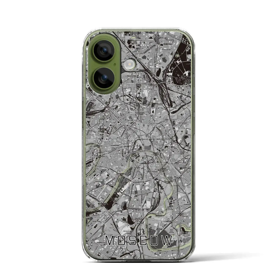 【モスクワ(ロシア)】地図柄iPhoneケース(クリアタイプ)モノトーン・iPhone 17 Pro Max 用