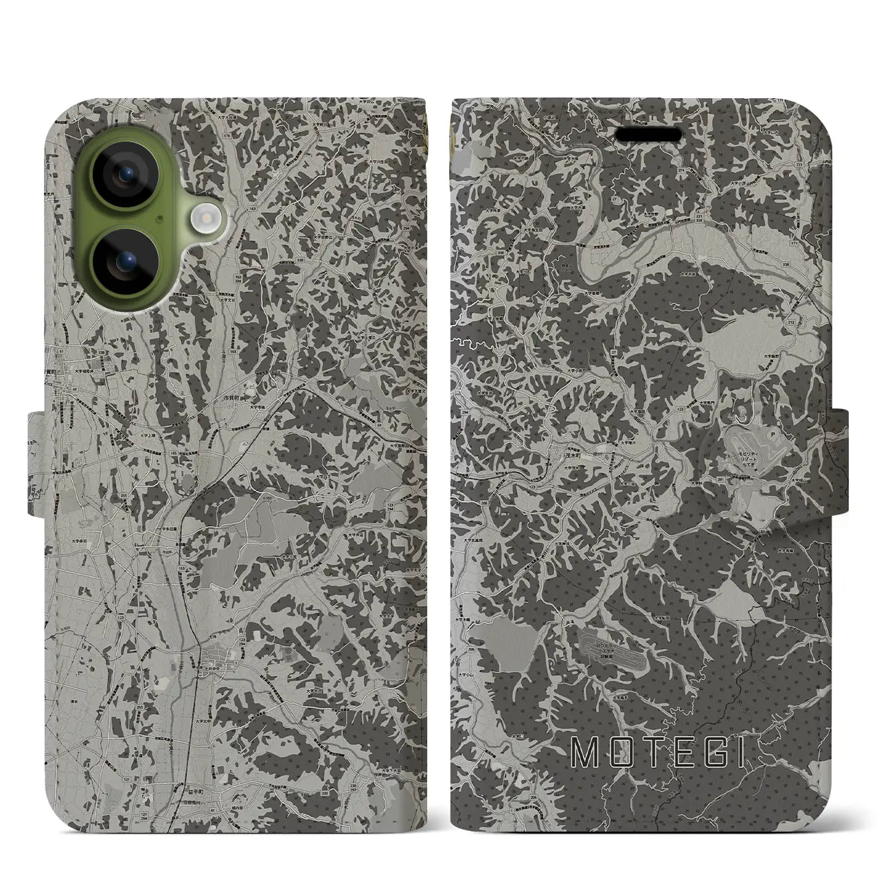 【茂木（栃木県）】地図柄iPhoneケース（手帳タイプ）