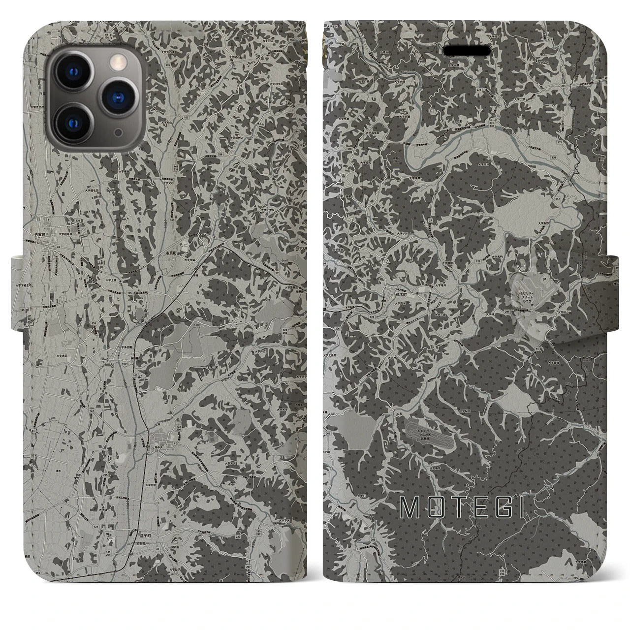 【茂木（栃木県）】地図柄iPhoneケース（手帳タイプ）