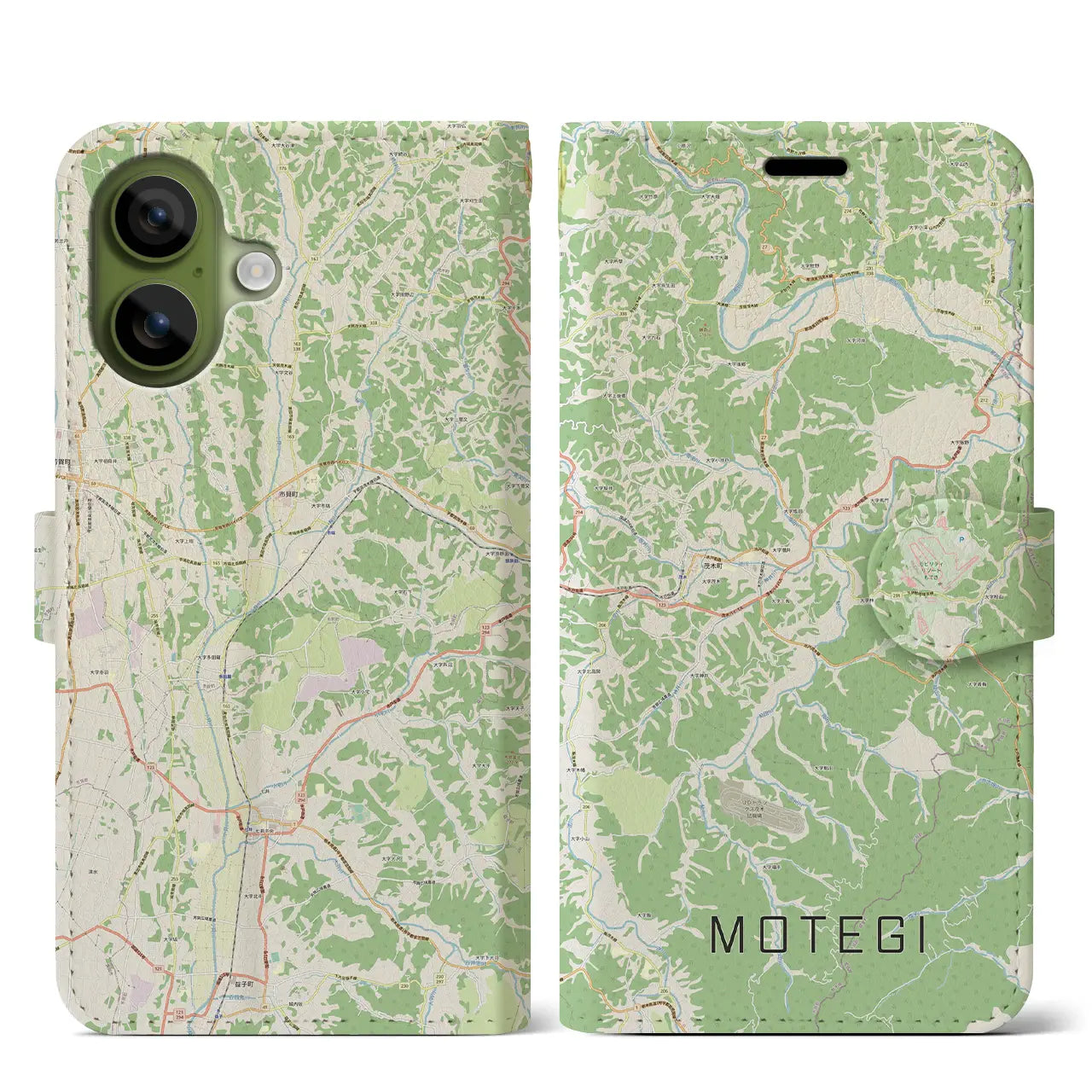 【茂木（栃木県）】地図柄iPhoneケース（手帳タイプ）