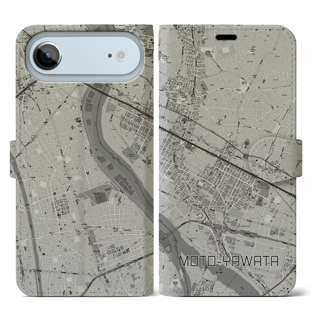 【本八幡（千葉県）】地図柄iPhoneケース（手帳タイプ）