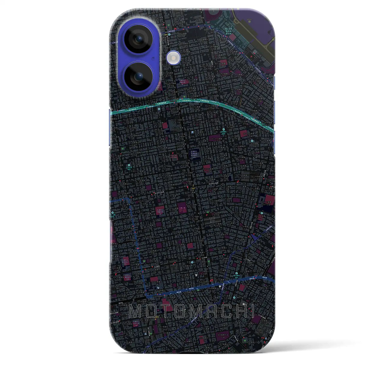 【元町（北海道）】地図柄iPhoneケース（バックカバータイプ）