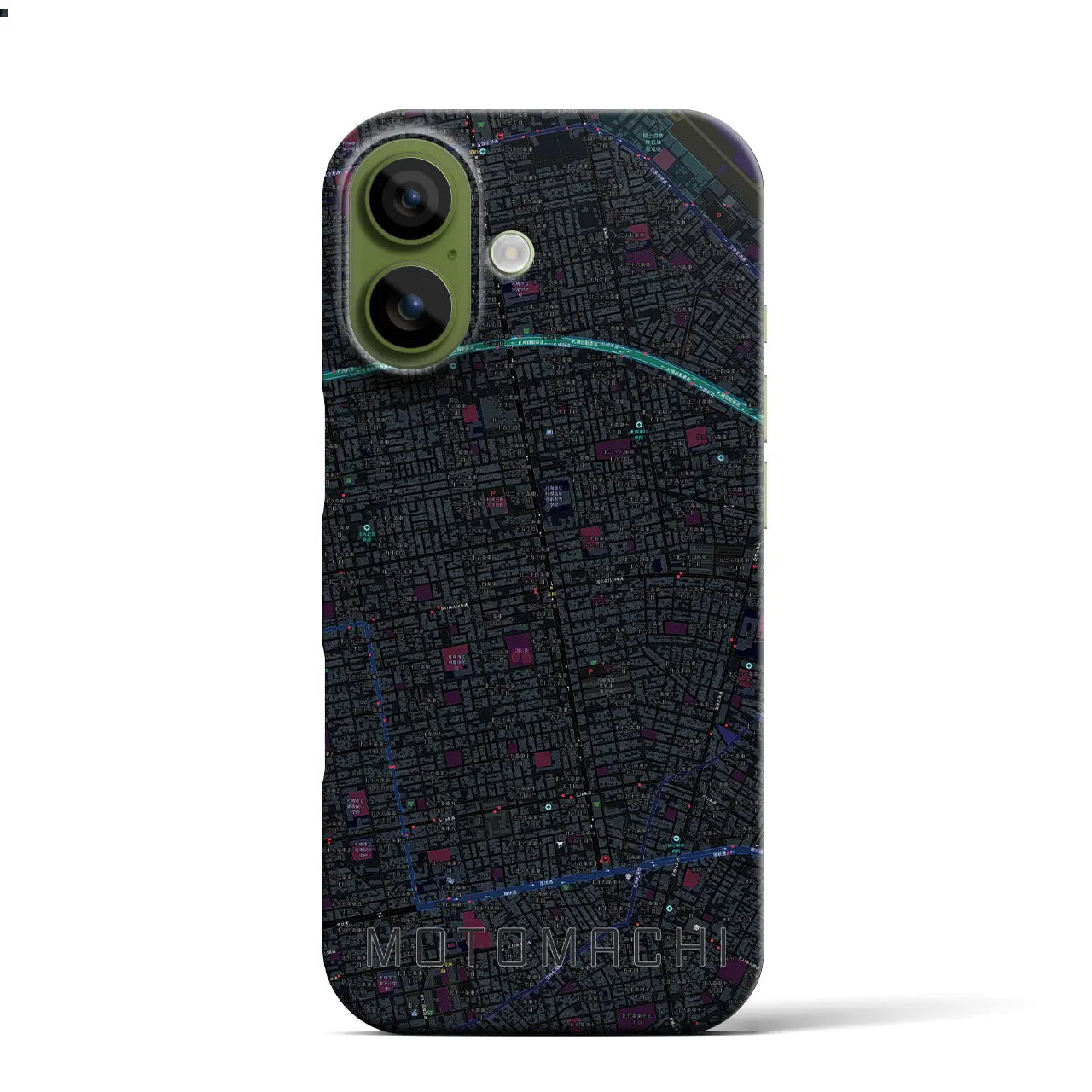 【元町（北海道）】地図柄iPhoneケース（バックカバータイプ）