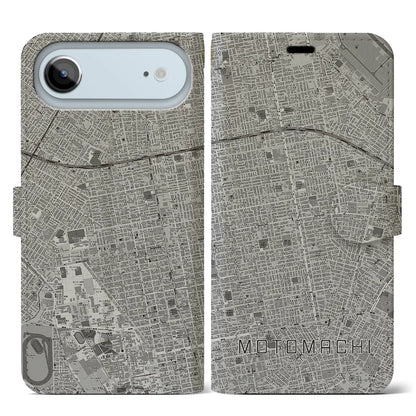 【元町（北海道）】地図柄iPhoneケース（手帳タイプ）