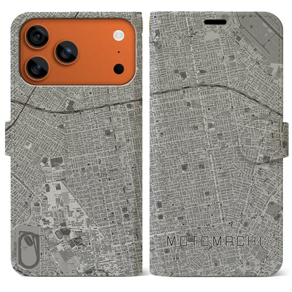 【元町（北海道）】地図柄iPhoneケース（手帳タイプ）