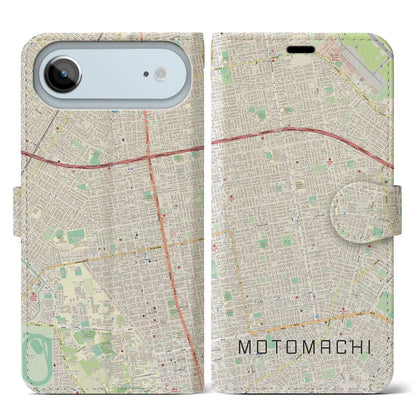 【元町（北海道）】地図柄iPhoneケース（手帳タイプ）