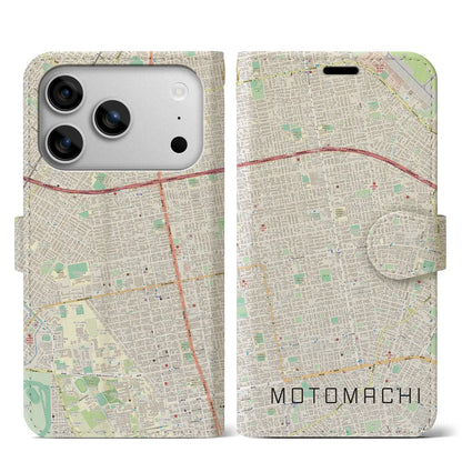 【元町（北海道）】地図柄iPhoneケース（手帳タイプ）