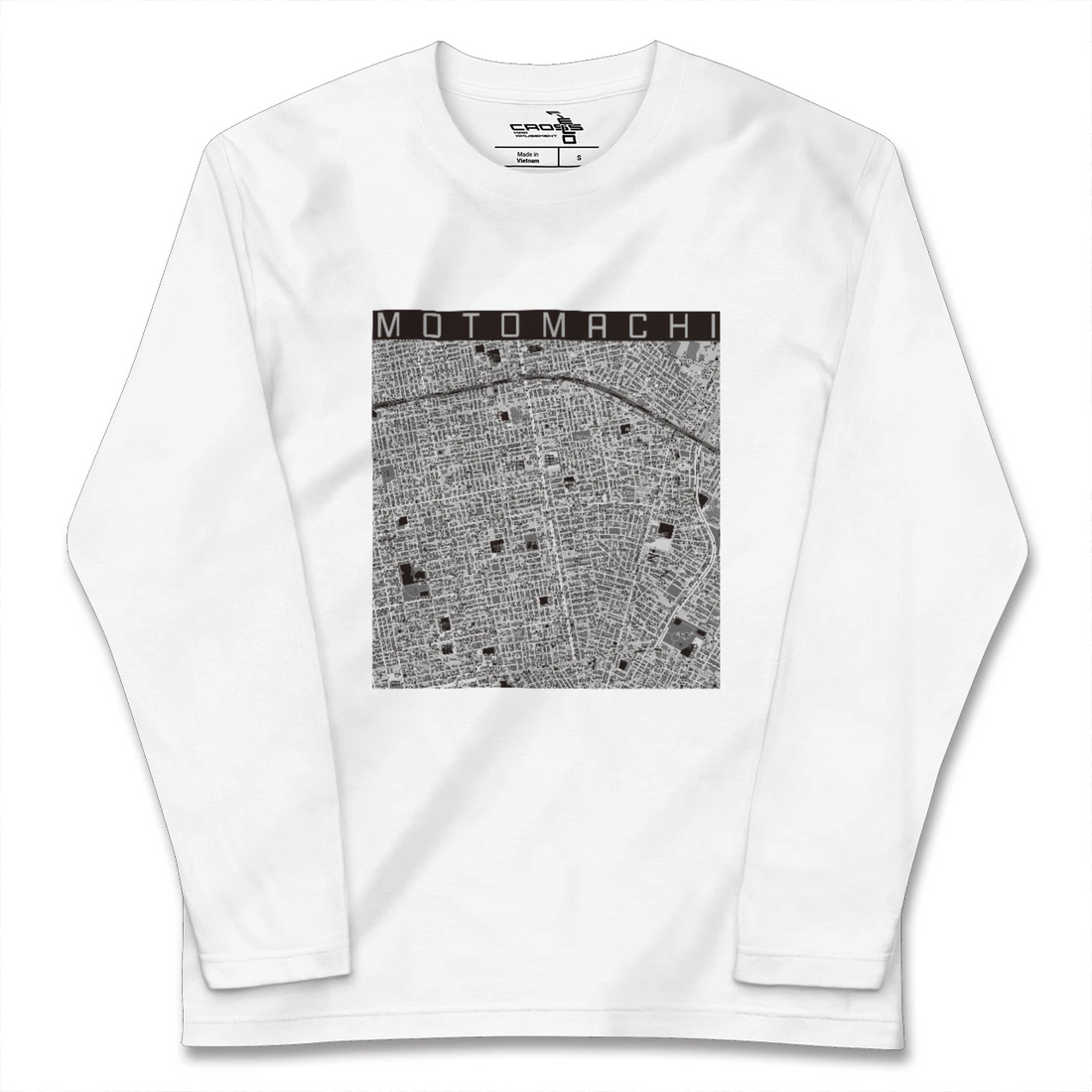 【元町(北海道)(北海道)】地図柄ロングスリーブTシャツ
