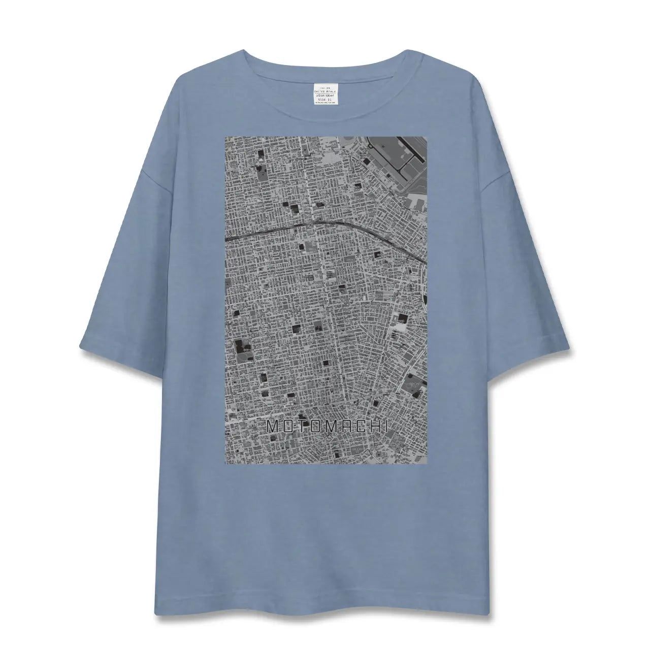 【元町（北海道）（北海道）】地図柄ビッグシルエットTシャツ