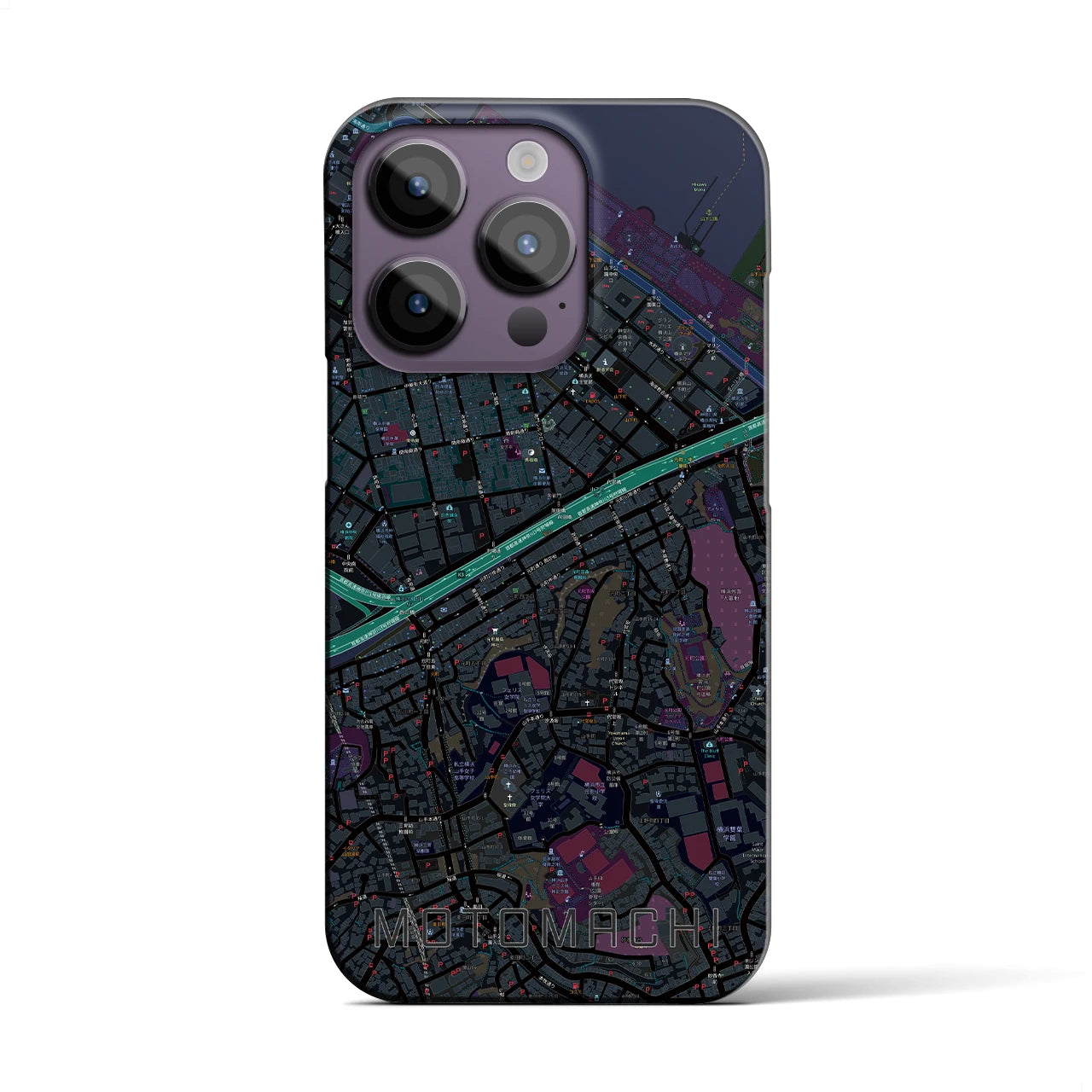 【元町（神奈川県）】地図柄iPhoneケース（バックカバータイプ）