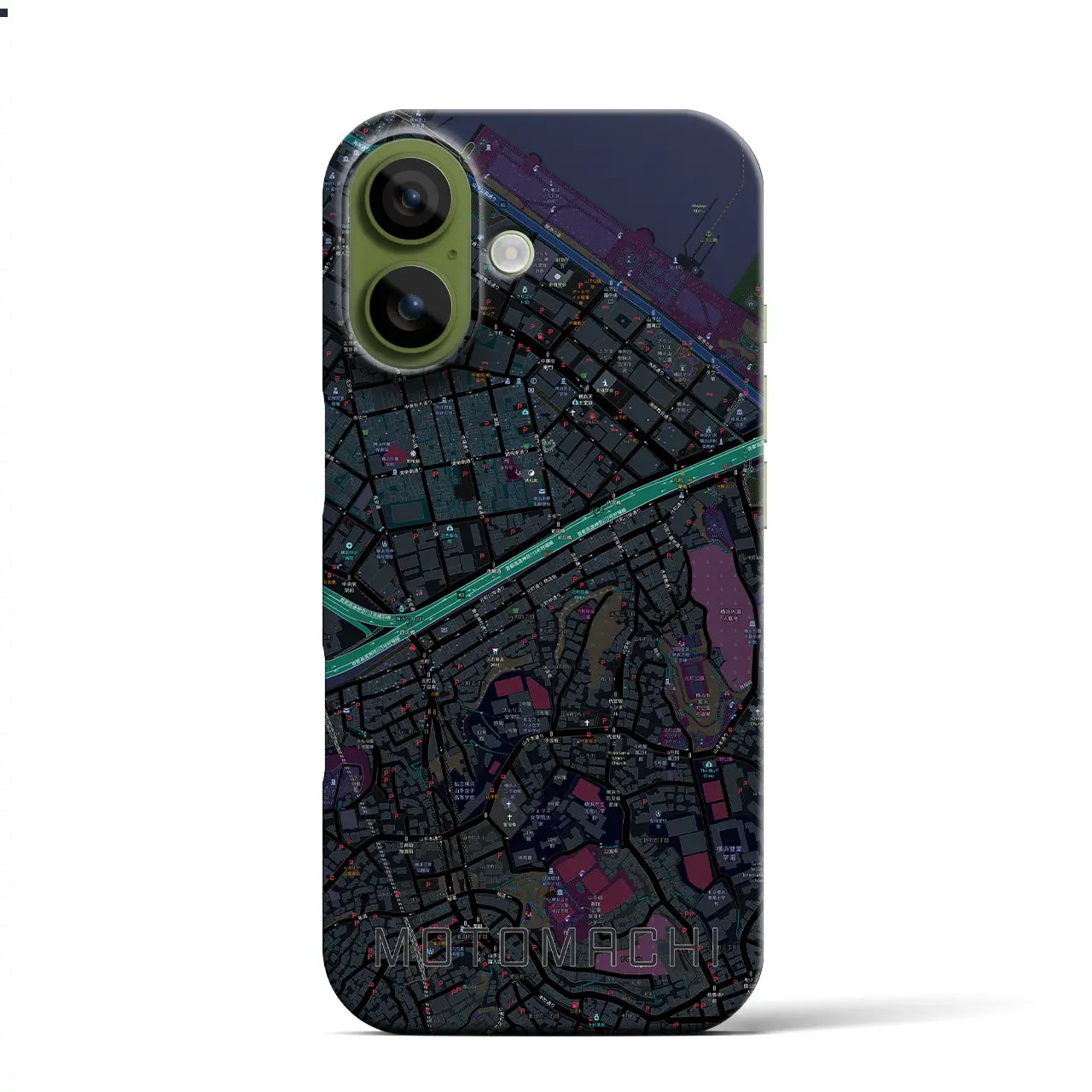 【元町（神奈川県）】地図柄iPhoneケース（バックカバータイプ）