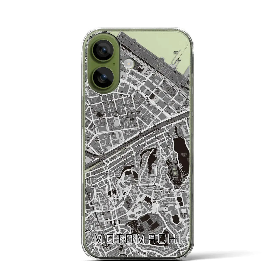 【元町（神奈川県）】地図柄iPhoneケース（クリアタイプ）モノトーン・iPhone 17 Pro Max 用