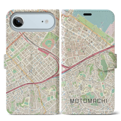 【元町（神奈川県）】地図柄iPhoneケース（手帳タイプ）