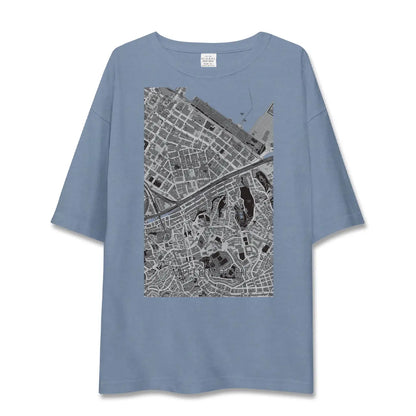 【元町（神奈川県）】地図柄ビッグシルエットTシャツ