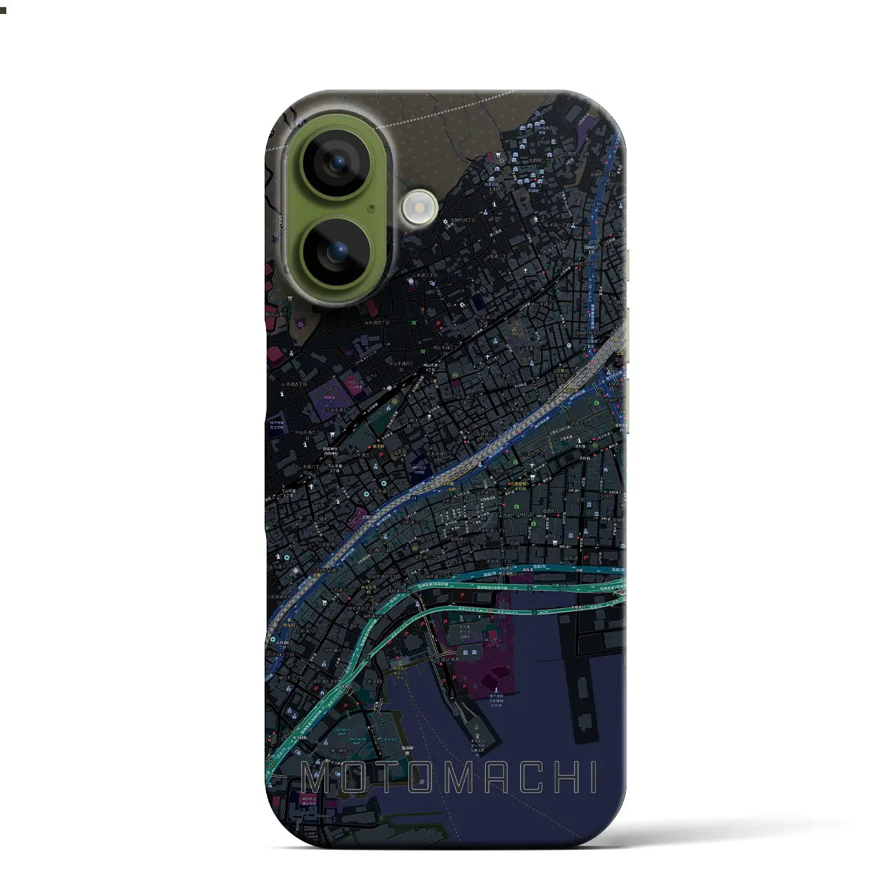 【元町（兵庫県）】地図柄iPhoneケース（バックカバータイプ）