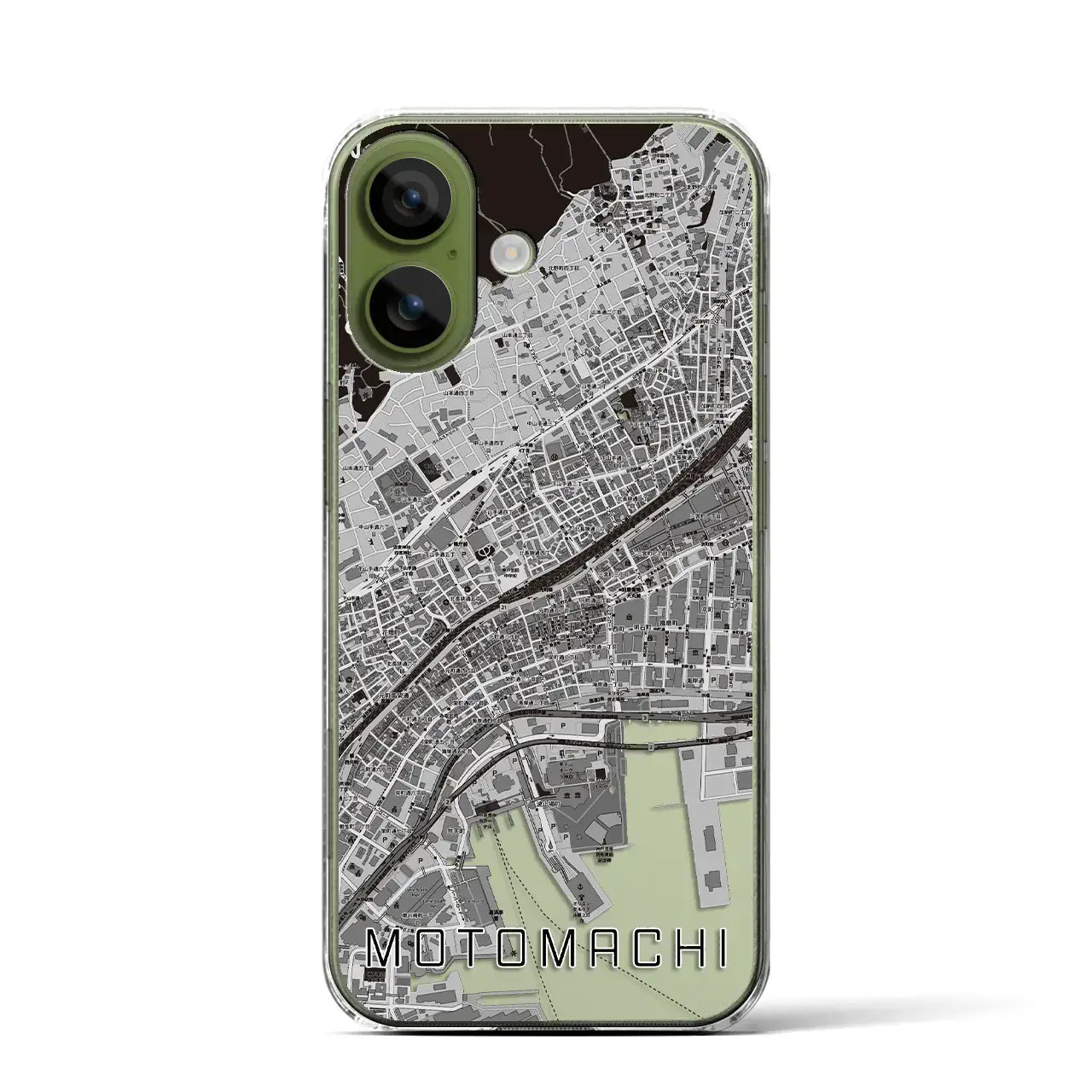 【元町（兵庫県）】地図柄iPhoneケース（クリアタイプ）