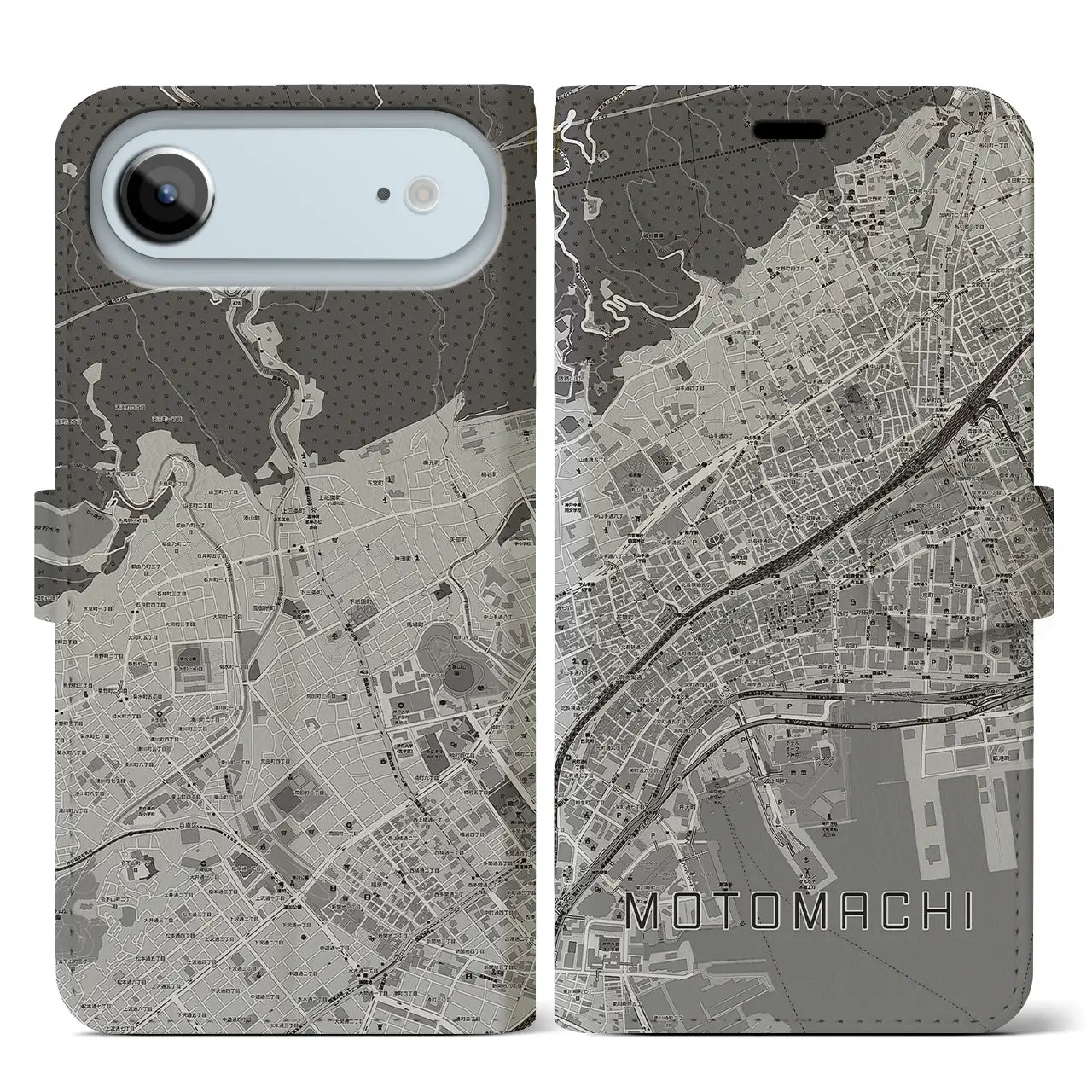 【元町（兵庫県）】地図柄iPhoneケース（手帳タイプ）