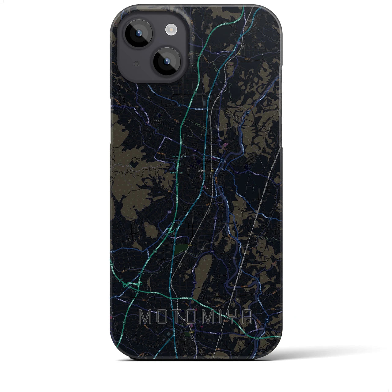 【本宮（福島県）】地図柄iPhoneケース（バックカバータイプ）