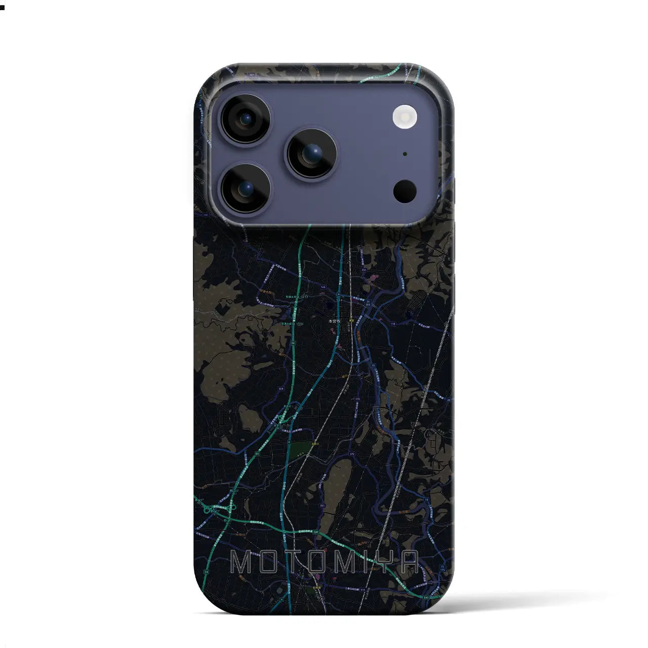 【本宮（福島県）】地図柄iPhoneケース（バックカバータイプ）