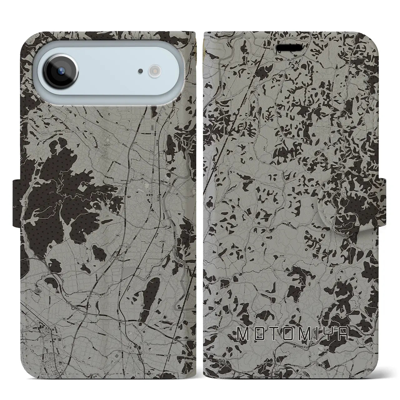 【本宮（福島県）】地図柄iPhoneケース（手帳タイプ）