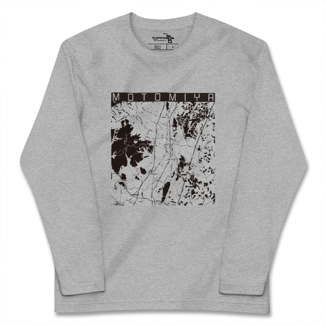 【本宮(福島県)(福島県)】地図柄ロングスリーブTシャツ