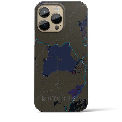 【本栖湖（山梨県）】地図柄iPhoneケース（バックカバータイプ）