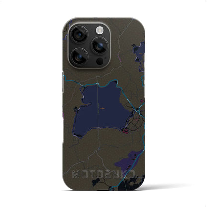 【本栖湖（山梨県）】地図柄iPhoneケース（バックカバータイプ）