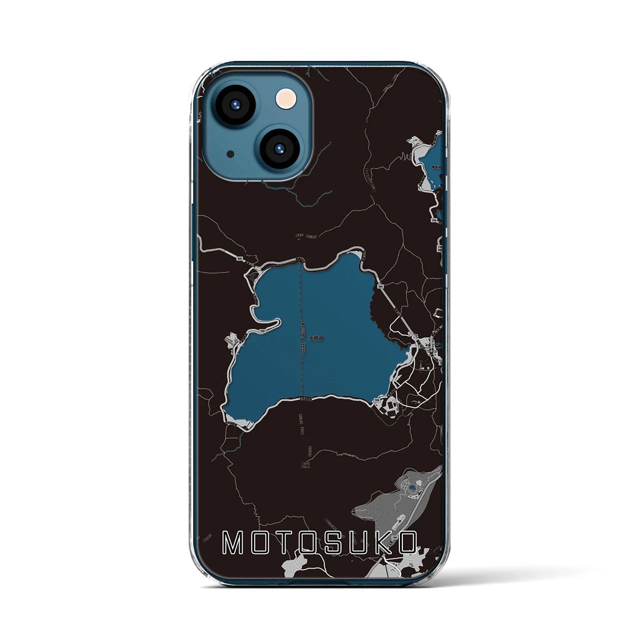 【本栖湖（山梨県）】地図柄iPhoneケース（クリアタイプ）