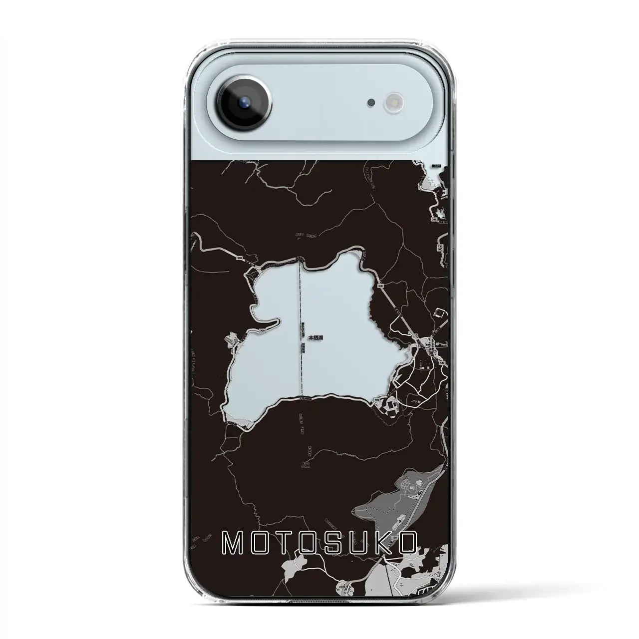 【本栖湖（山梨県）】地図柄iPhoneケース（クリアタイプ）