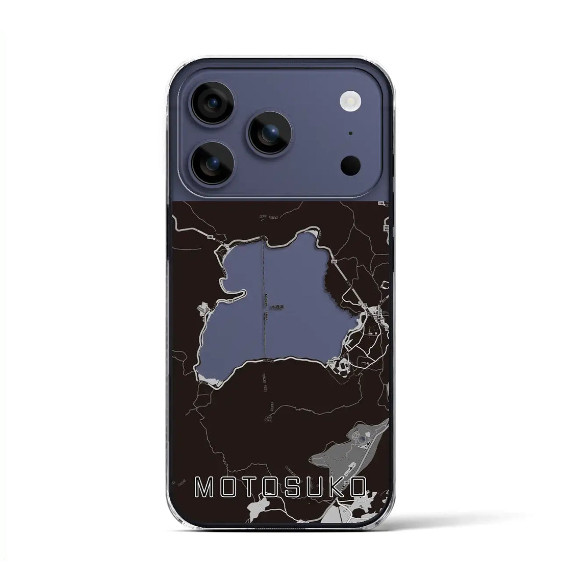 【本栖湖（山梨県）】地図柄iPhoneケース（クリアタイプ）