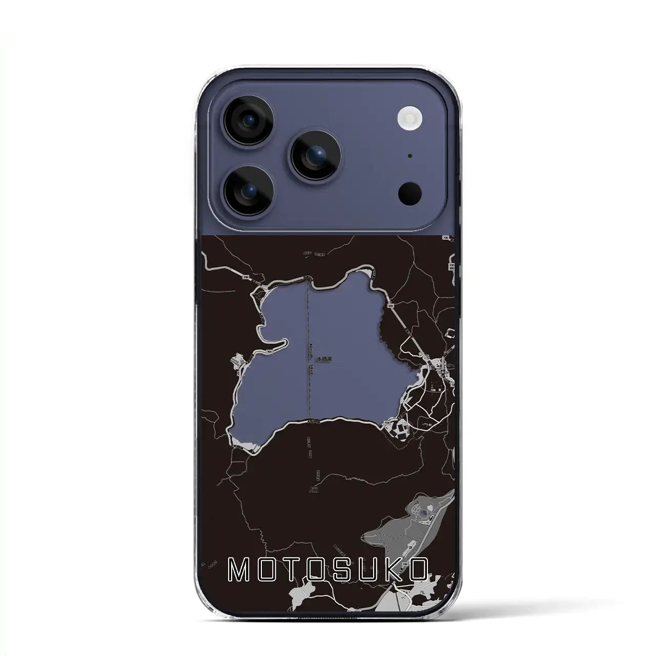 【本栖湖（山梨県）】地図柄iPhoneケース（クリアタイプ）