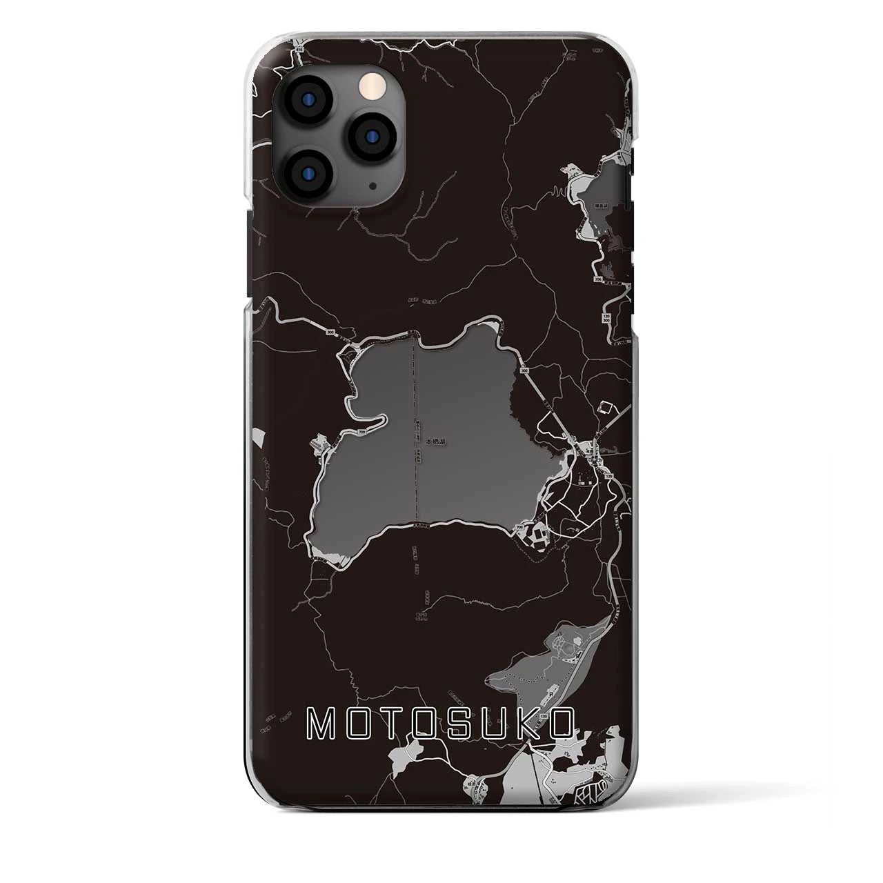 【本栖湖（山梨県）】地図柄iPhoneケース（クリアタイプ）