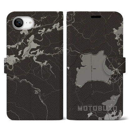 【本栖湖（山梨県）】地図柄iPhoneケース（手帳タイプ）