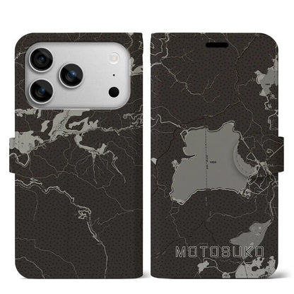 【本栖湖（山梨県）】地図柄iPhoneケース（手帳タイプ）