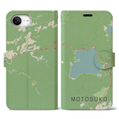 【本栖湖（山梨県）】地図柄iPhoneケース（手帳タイプ）