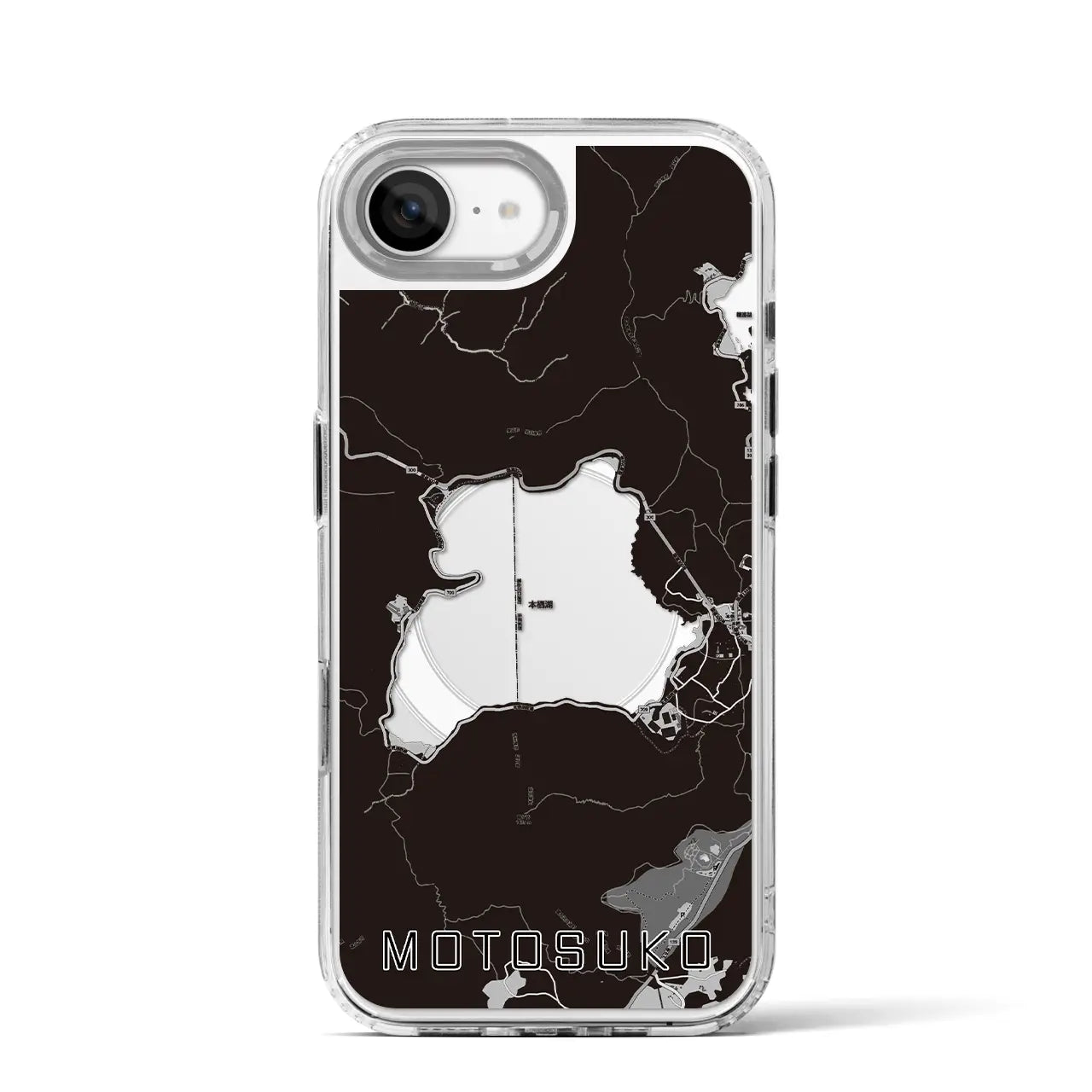 【本栖湖（山梨県）】地図柄iPhoneケース（MagSafeタイプ）