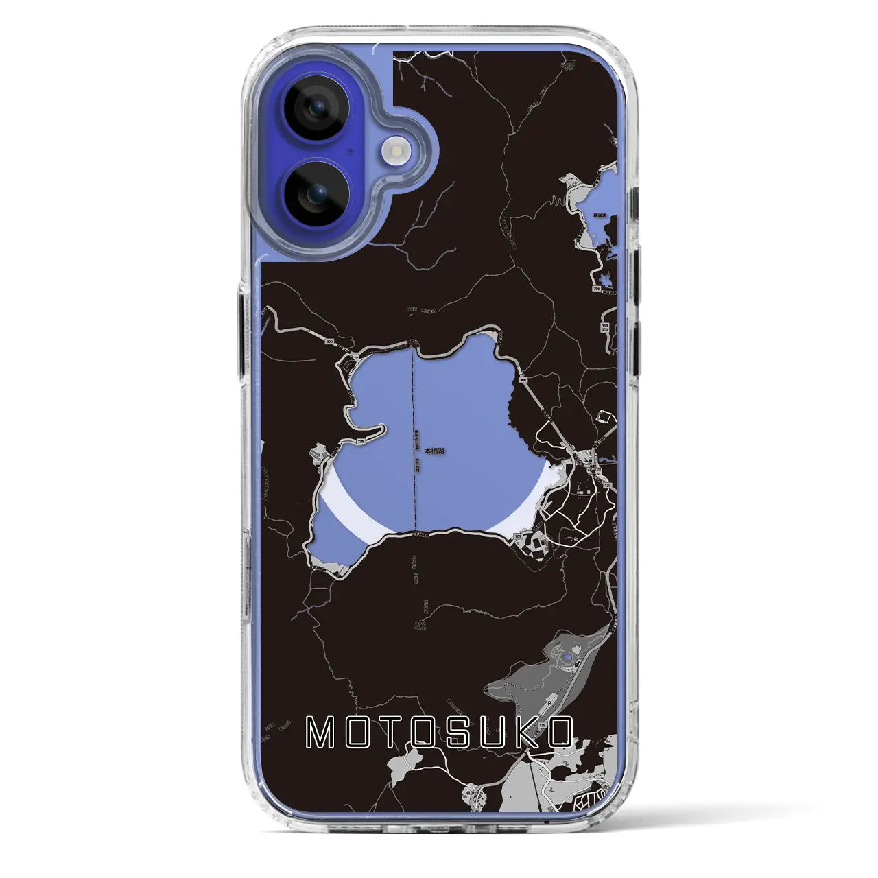 【本栖湖（山梨県）】地図柄iPhoneケース（MagSafeタイプ）