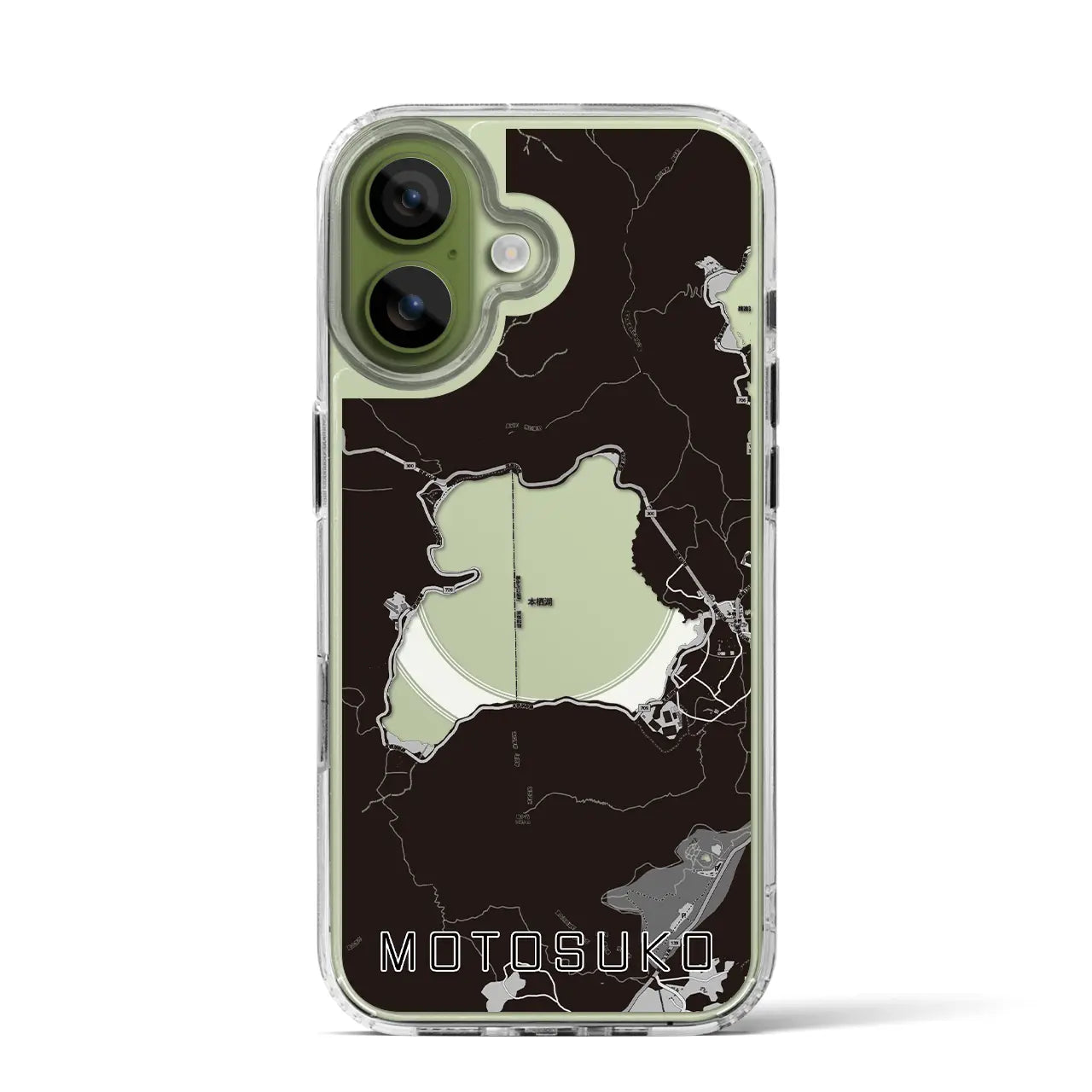 【本栖湖（山梨県）】地図柄iPhoneケース（MagSafeタイプ）