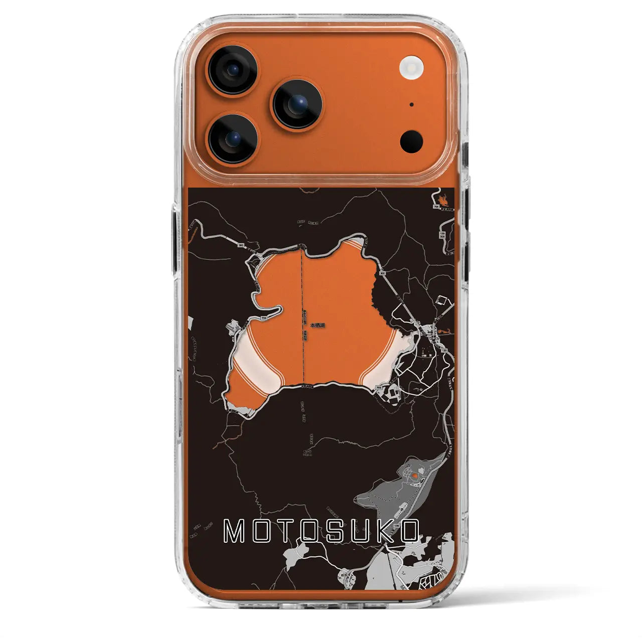 【本栖湖（山梨県）】地図柄iPhoneケース（MagSafeタイプ）